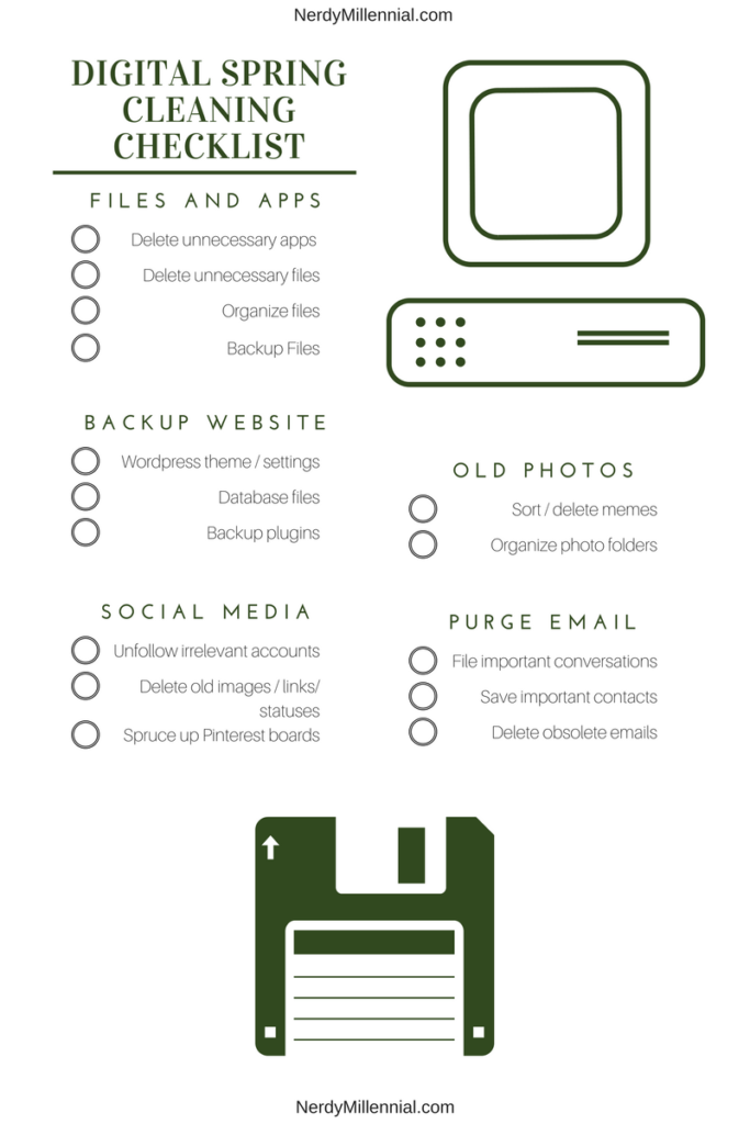 Digital Spring Cleaning Checklist for Bloggers Nerdy Millennial