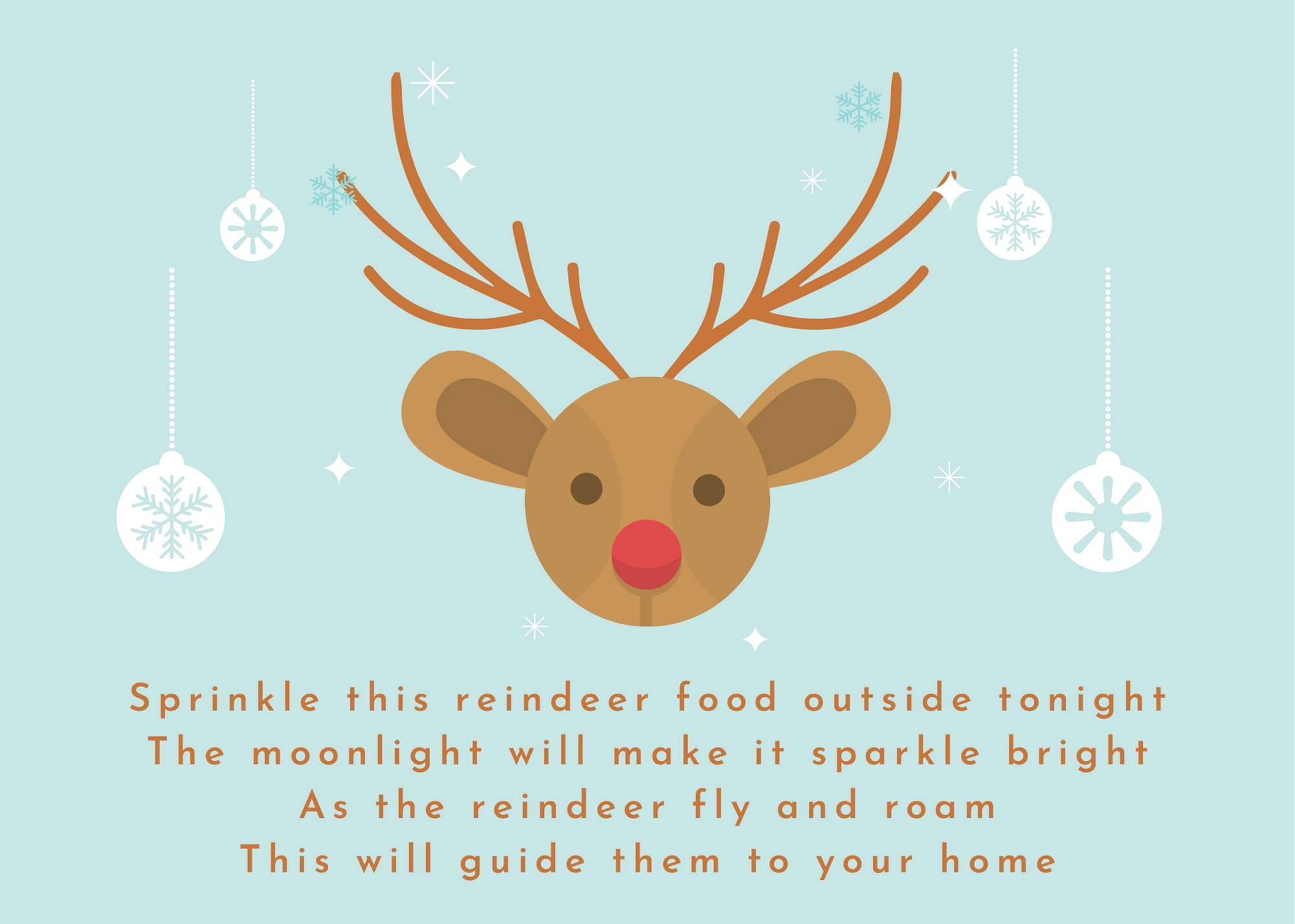 Free printable magic reindeer food poem card