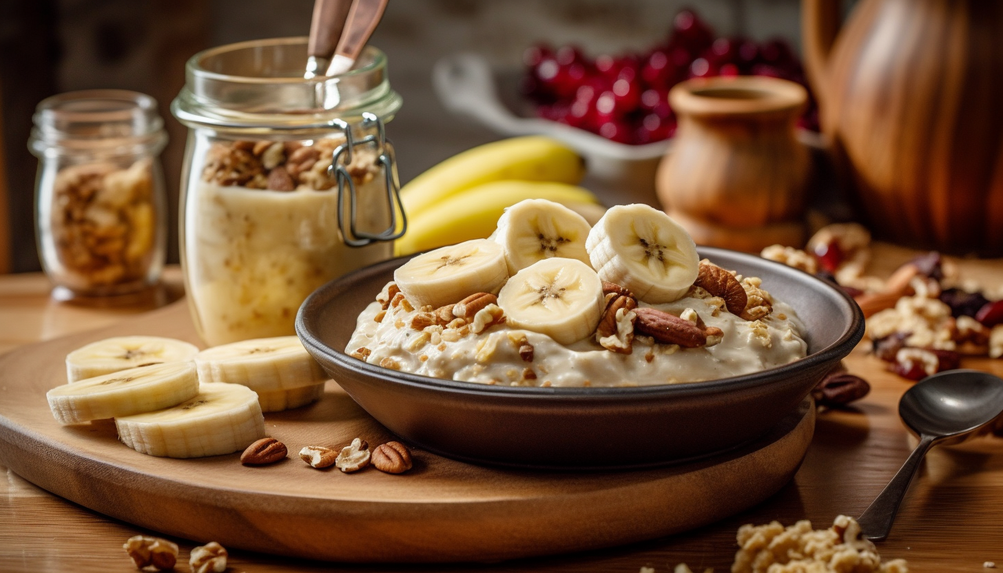 Overnight Oats with Banana and Flaxseed